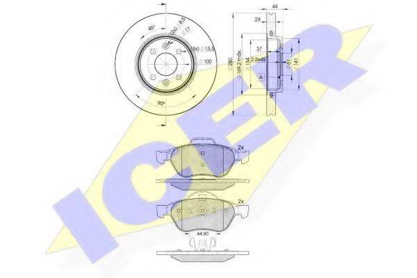 ICER 318607829 Комплект тормозов, дисковый тормозной механизм