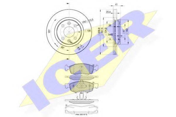 ICER 319243550 Комплект тормозов, дисковый тормозной механизм