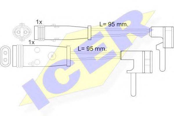 ICER 610333EC Сигнализатор, износ тормозных колодок