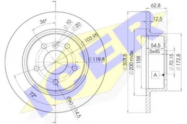 ICER 78BD20042 Тормозной диск