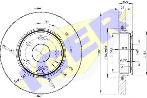 ICER 78BD22342 Тормозной диск