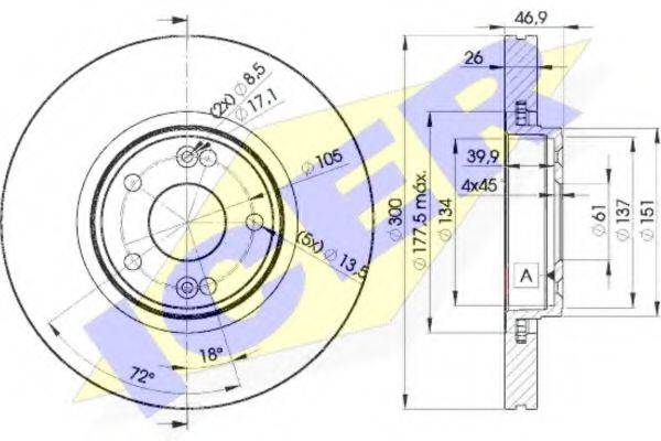 ICER 78BD22352 Тормозной диск