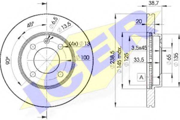 ICER 78BD39752 Тормозной диск