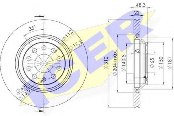 ICER 78BD40822 Тормозной диск