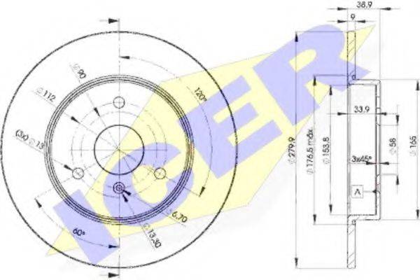 ICER 78BD43412 Тормозной диск