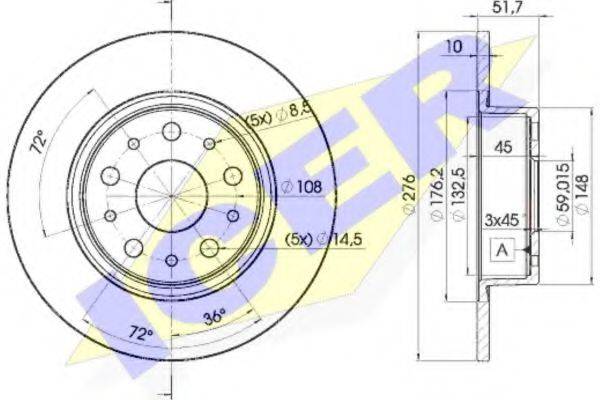 ICER 78BD46462 Тормозной диск