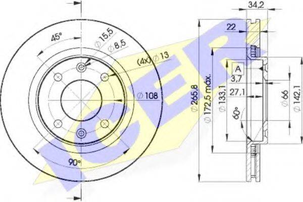 ICER 78BD47502 Тормозной диск