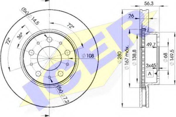 ICER 78BD65672 Тормозной диск