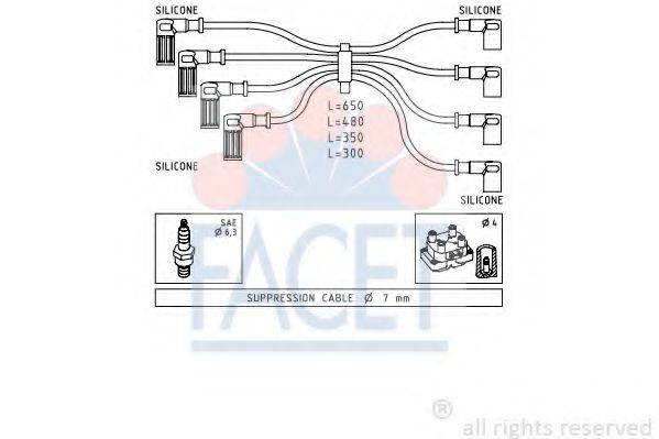 FACET 48888 Комплект проводов зажигания