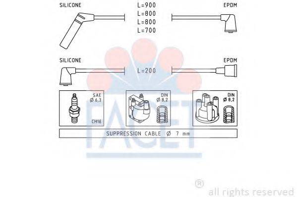 FACET 47238 Комплект проводов зажигания