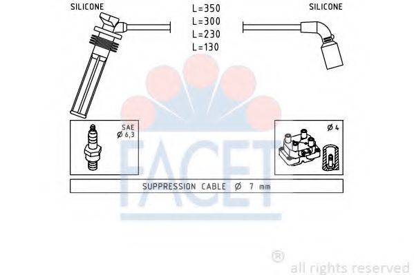 FACET 47249 Комплект проводов зажигания