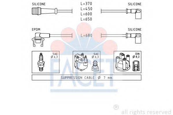 FACET 48539 Комплект проводов зажигания