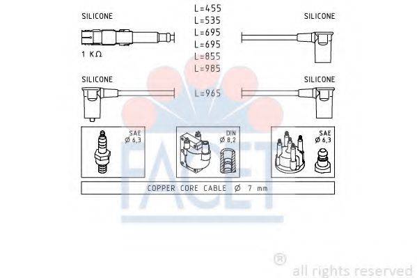 FACET 49304 Комплект проводов зажигания