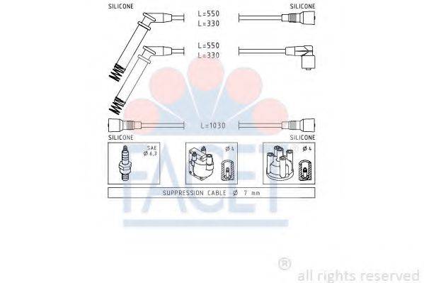 FACET 48689 Комплект проводов зажигания