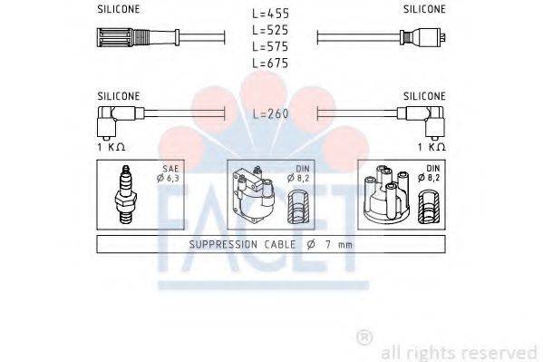 FACET 48692 Комплект проводов зажигания
