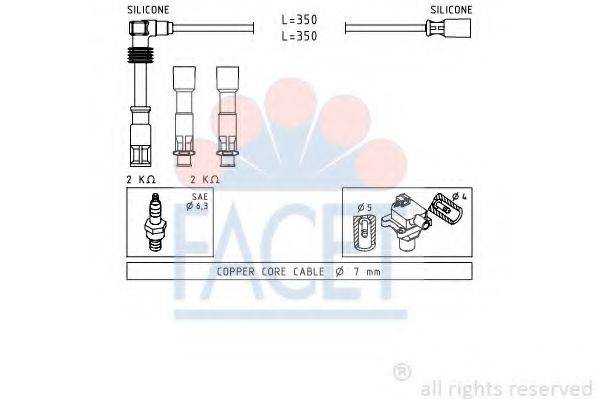 FACET 49491 Комплект проводов зажигания