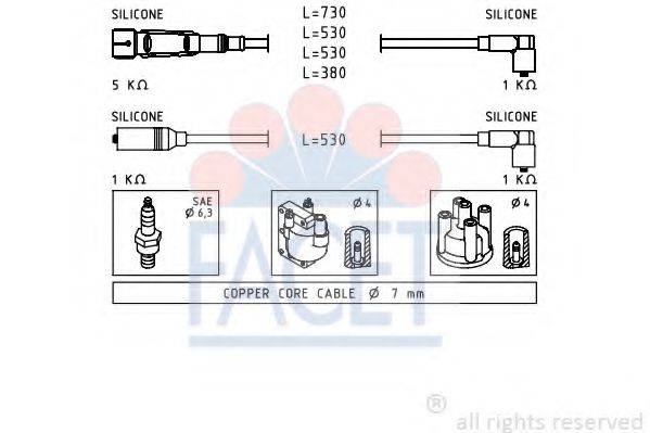 FACET 49609 Комплект проводов зажигания