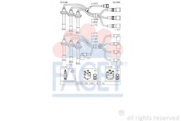 FACET 48666 Комплект проводов зажигания