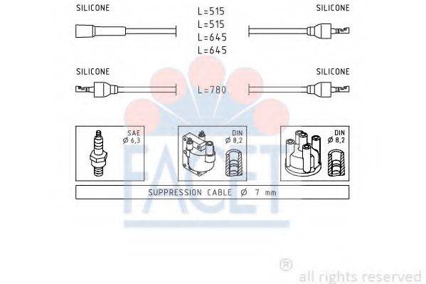 FACET 48509 Комплект проводов зажигания