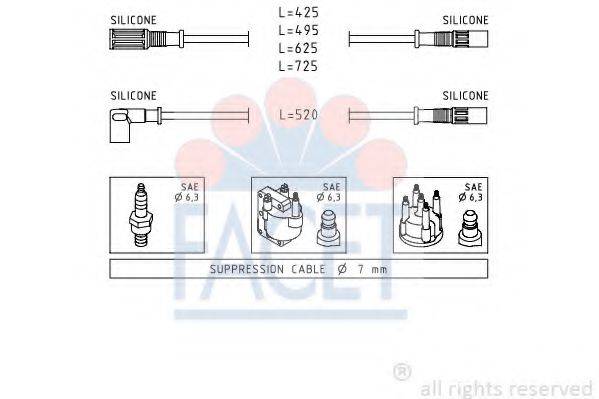 FACET 48347 Комплект проводов зажигания