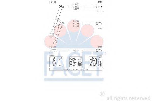 FACET 49760 Комплект проводов зажигания