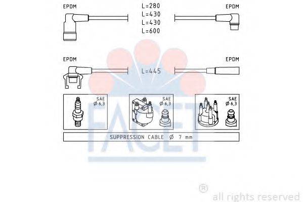 FACET 48415 Комплект проводов зажигания