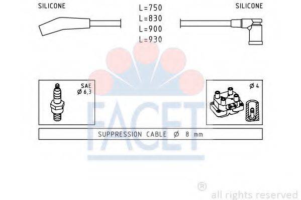 FACET 49568 Комплект проводов зажигания