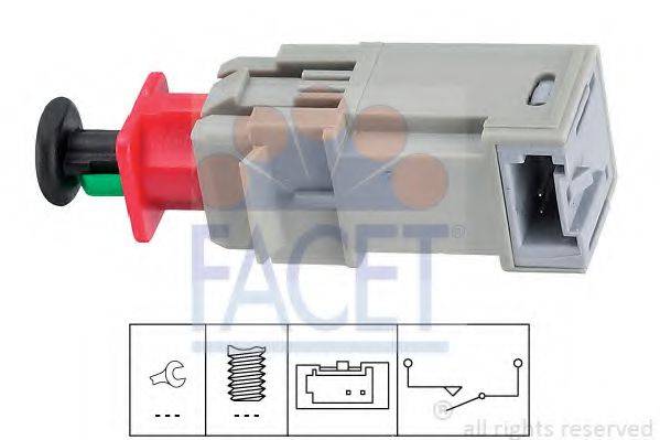 FACET 71207 Выключатель, привод сцепления (Tempomat)