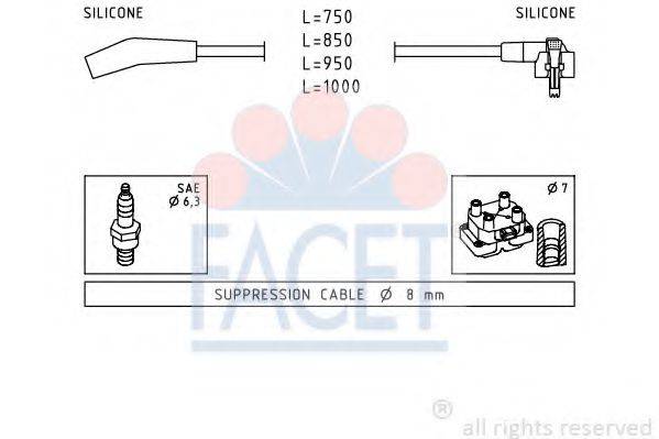 FACET 49639 Комплект проводов зажигания