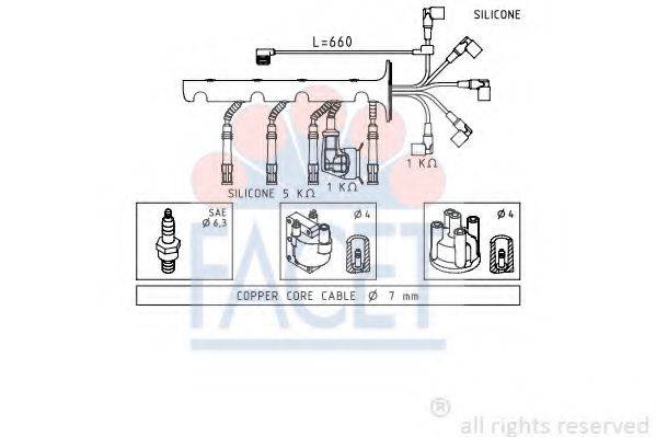 FACET 48603 Комплект проводов зажигания