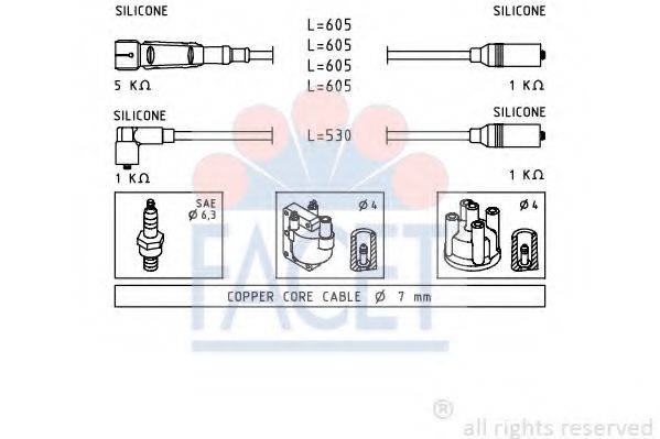 FACET 49549 Комплект проводов зажигания