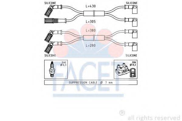 FACET 48889 Комплект проводов зажигания