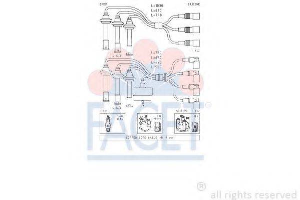 FACET 48663 Комплект проводов зажигания