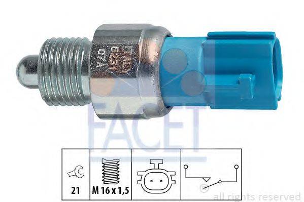 FACET 76231 Выключатель, фара заднего хода