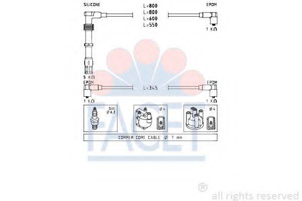 FACET 47226 Комплект проводов зажигания