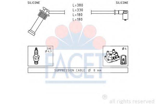 FACET 49625 Комплект проводов зажигания