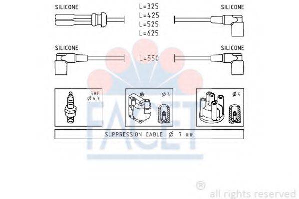 FACET 48372 Комплект проводов зажигания