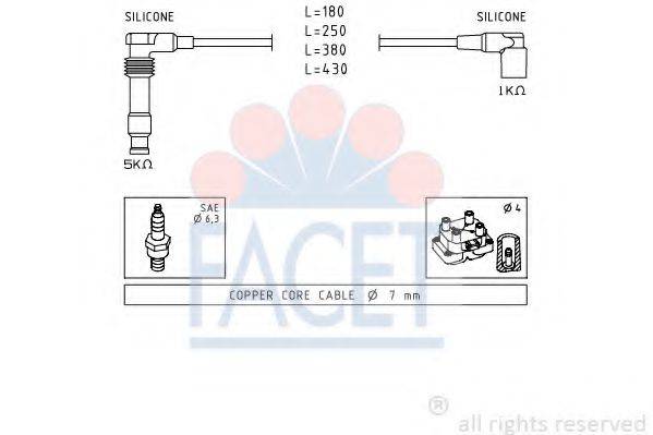 FACET 49562 Комплект проводов зажигания
