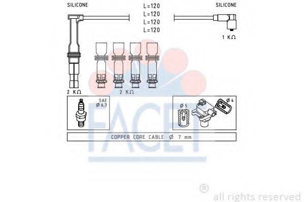 FACET 49607 Комплект проводов зажигания