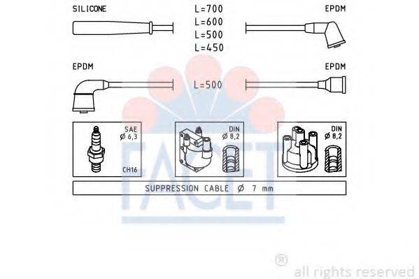 FACET 49398 Комплект проводов зажигания