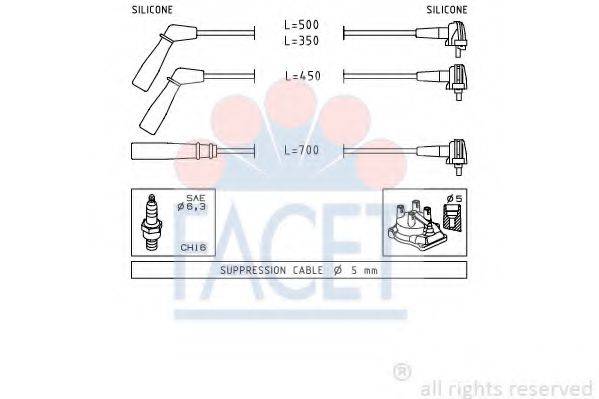 FACET 49393 Комплект проводов зажигания