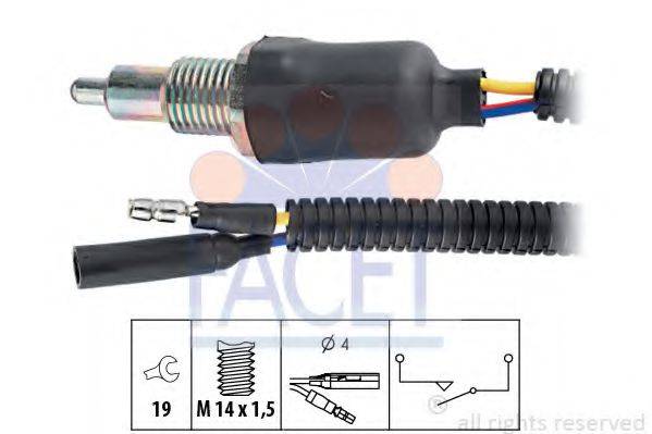 FACET 76093 Выключатель, фара заднего хода