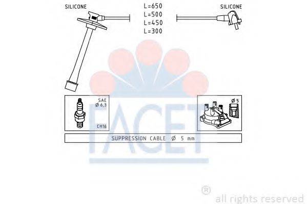 FACET 49793 Комплект проводов зажигания