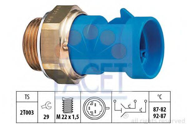 FACET 75622 Термовыключатель, вентилятор радиатора