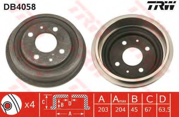 TRW DB4058 Тормозной барабан