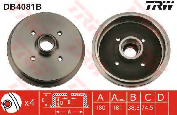 TRW DB4081B Тормозной барабан