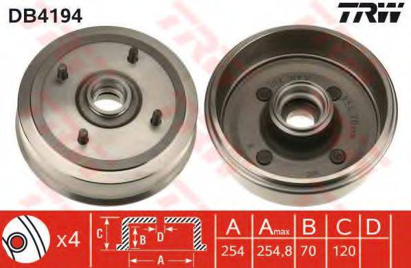 TRW DB4194 Тормозной барабан