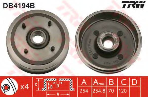 TRW DB4194B Тормозной барабан