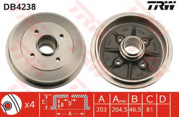 TRW DB4238 Тормозной барабан