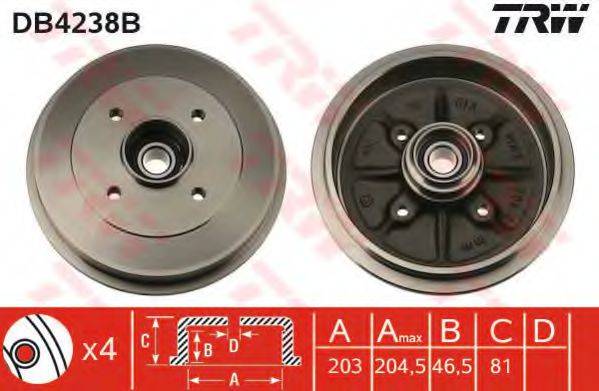 TRW DB4238B Тормозной барабан